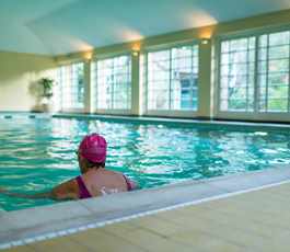 Guest in swimming pool at Middlethorpe Spa Guest in swimming pool at Middlethorpe Spa